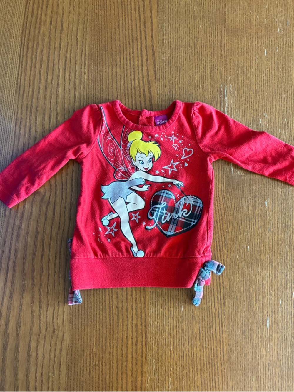 Disney Red Tinker Bell Girls' Long-Sleeve Sweatshirt